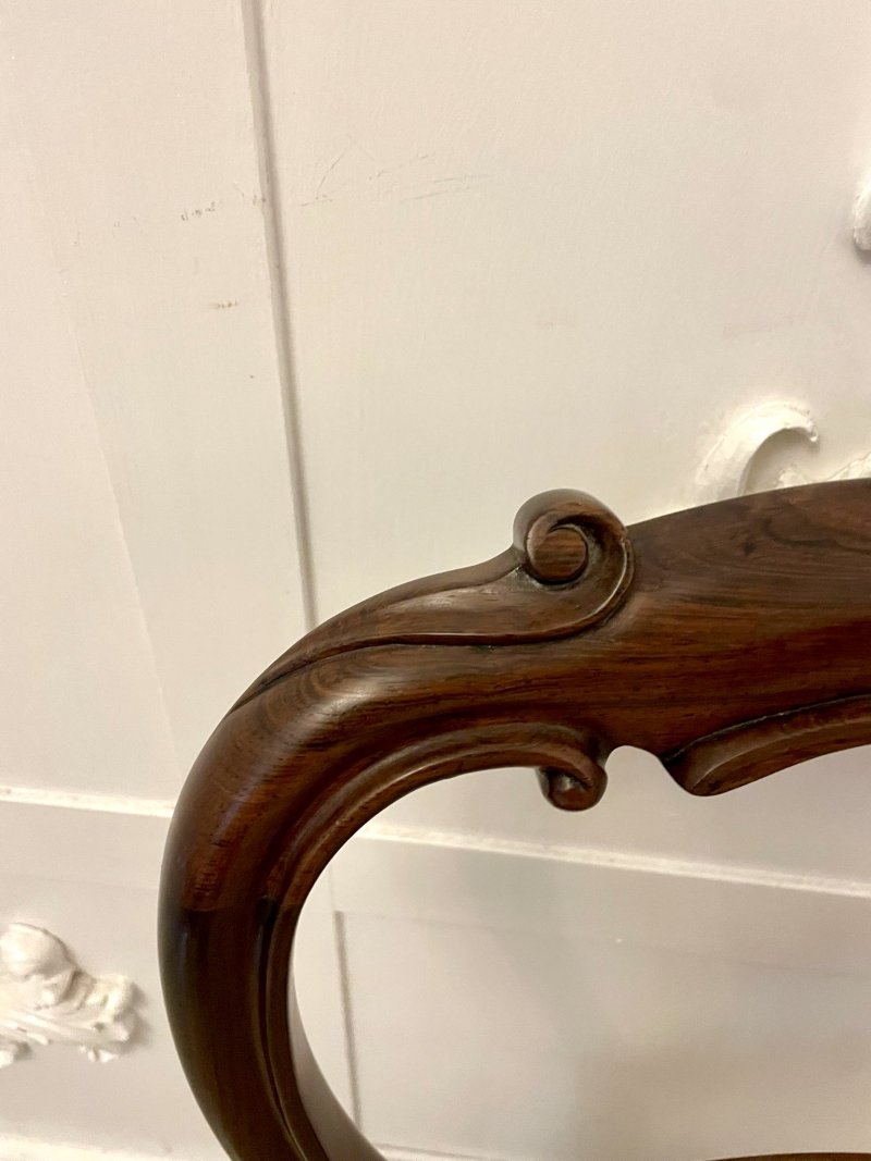 Set of 6 Antique Victorian Quality Rosewood Dining Chairs - Image 12